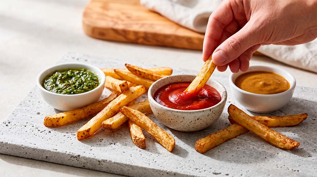 patatas con 3 salsas